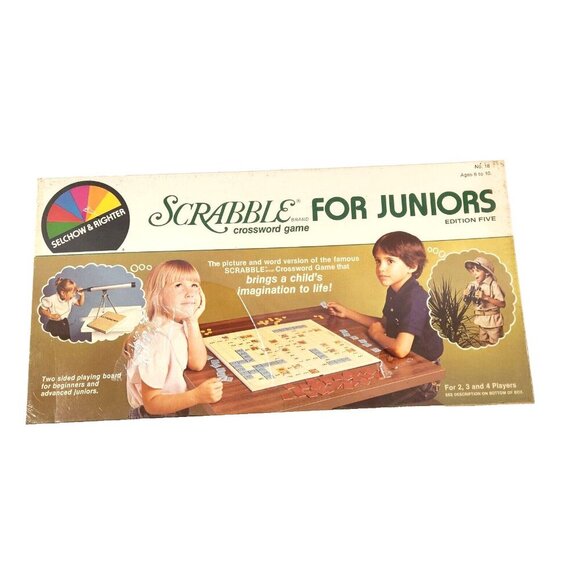 1982 Scrabble For Juniors Board Game Edition 5 Cheftain Selchow Vtg SEALED - Picture 1 of 10